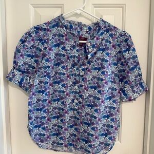 J. Crew Liberty popover short sleeve top XXS